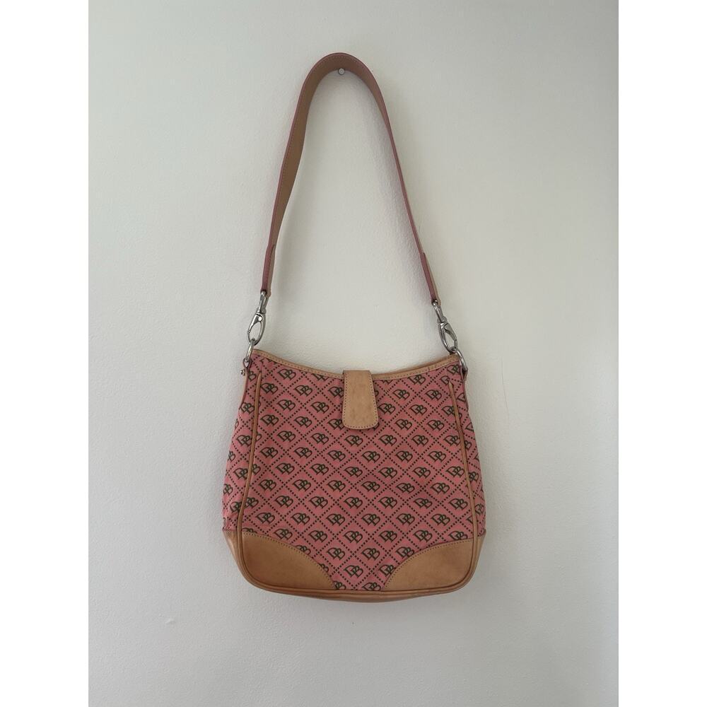 Dooney & Bourke Y2K Vintage Pink Monogram Messenger Shoulder Bag Purse